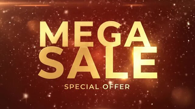 A stylish and modern animated title revealing the word Sale with golden letters, perfect for an engaging introduction to promotional videos