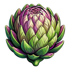 Globe Artichoke Vegetable Vector Illustration