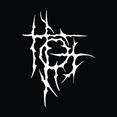 Abstract gothic tribal sigil for streetwear clothing design.