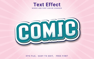 Editable 3d comic text effect vector style in Illustrator