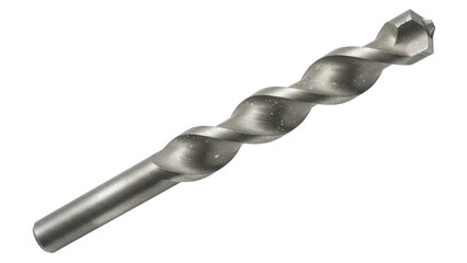 Metal masonry drill bit with SDS tip isolated on transparent background