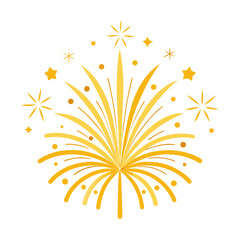 Modern fireworks on white background, copy space, festive celebration vector, Exploding Golden festival fireworks bursting modern minimalist simple celebration background displaying horsetail firework