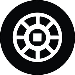 Obraz premium Black and white spoked wheel Vector