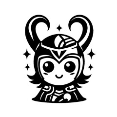 vector illustration of a cartoon loki