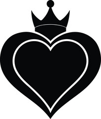 Crowned Heart Vector Illustration