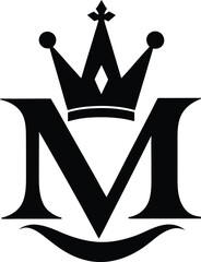 Black Letter M with Crown Logo