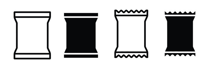 chips bag vector icons collection. vector illustration