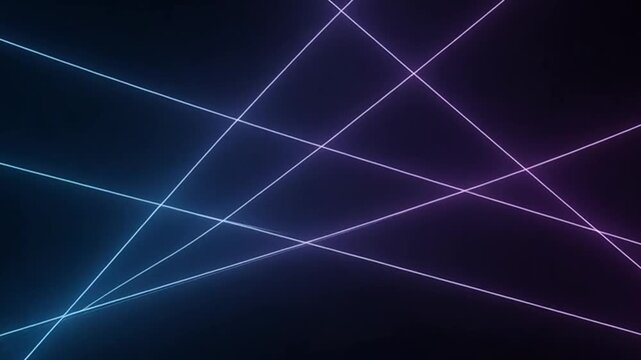 Vibrant neon lines intersecting in dynamic motion
