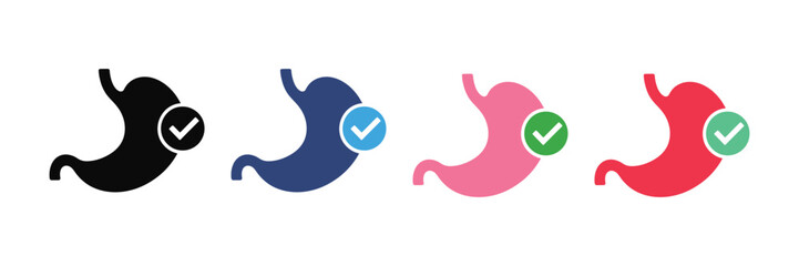 Good digestion icon set. Gastro no problem symbol. vector illustration