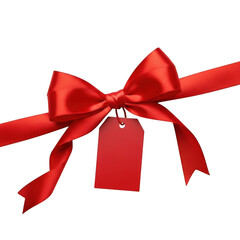 Red ribbon with gift tag