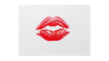 Red lipstick kiss mark isolated PNG, beauty print for Valentine s Day and romantic designs on transparent background