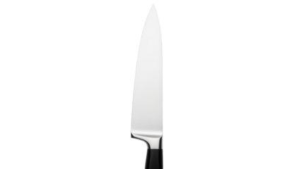 Chef s knife isolated PNG on transparent background, professional kitchen utensil for cutting and food preparation, culinary tool