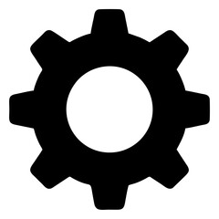 Black Gear Hollow Mechanical Icon