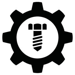 Gear Screw Engineering Icon Silhouette