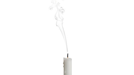 White candle smoke isolated on transparent background