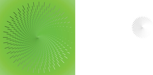 Vibrant Green Swirl of Dashes