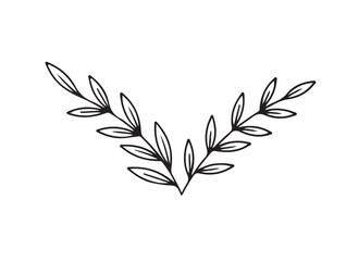 Fototapeta premium Petals and leaves icon white background.