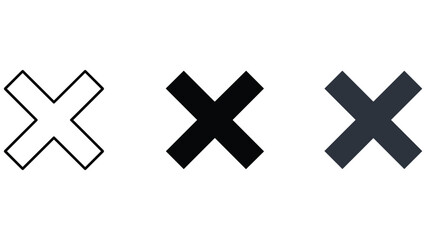 Obraz premium Set of different cross symbols in various shades