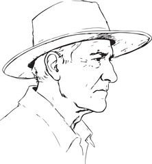 Man wearning cap in silhouette white background.