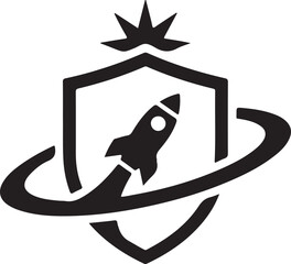 Rocket icon white background.