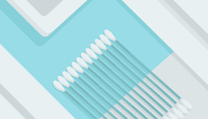 Obraz premium Pack of sterile cotton swabs for hygiene and healthcare procedures