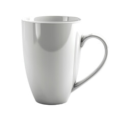 White Ceramic Coffee Mug Tall Isolated On Transparent Background