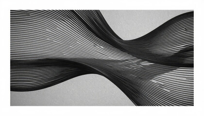 Dynamic monochrome lines converge and diverge, forming an elegant abstract composition with sophisticated movement