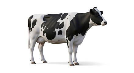 Cow standing with white and black fur
