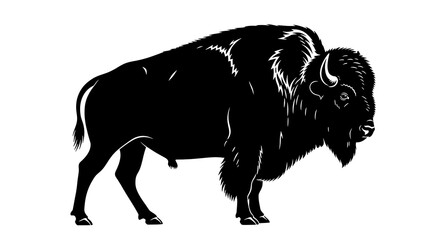 Bison silhouette against a white background