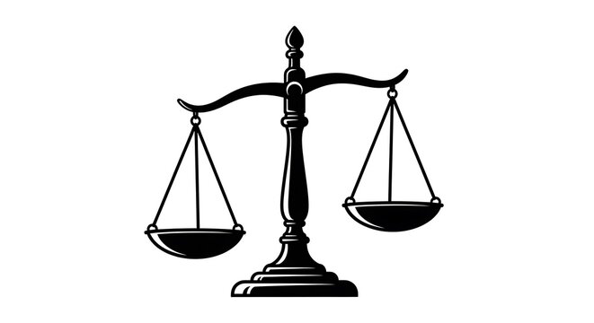 Balance scale illustration on white background