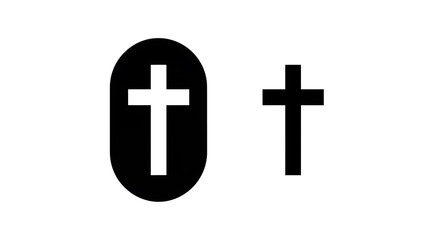Obraz premium Simple cross symbols for faith and spirituality
