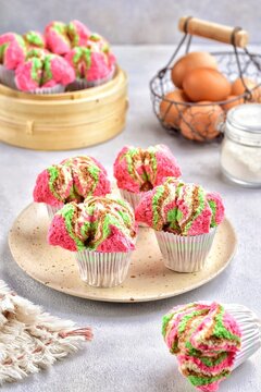 Bolu kukus is an Indonesian traditional snack of steamed sponge cupcake.