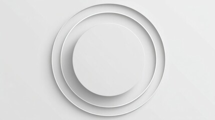 Minimalist design featuring three concentric circles on an off-white background,
