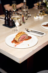 served table in restaurant