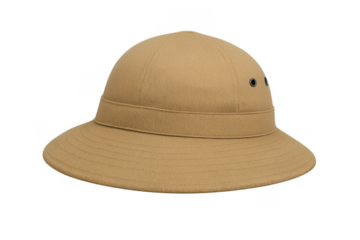 Khaki pith helmet protecting from sun transparent background