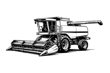 Classic combine harvester with simple agricultural design
