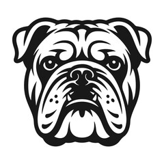 Bulldog head black silhouette