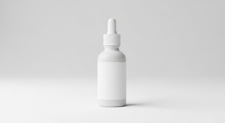 Minimalist dropper bottle mockup on a clean white background ideal for product presentations