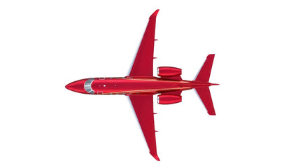 Isolated view of private jet aircraft, aviation industry, passenger jet airplane travel