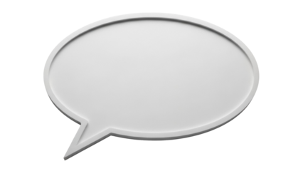 Blank gray speech bubble PNG isolated on transparent background, talk balloon graphic for communication and message design