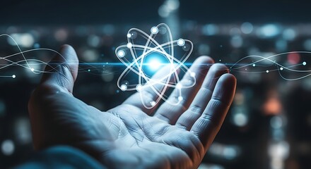 man hand touching virtual screen with world map