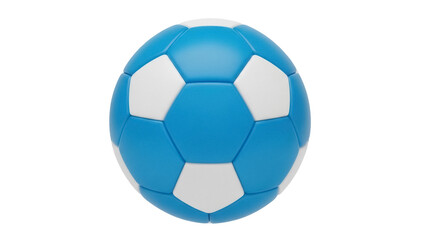 Fototapeta premium Isolated blue soccer ball, a sport equipment used in competitive team and recreational play