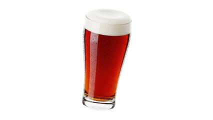 Isolated glass of dark beer with frothy head makes a refreshing beverage, drink for party