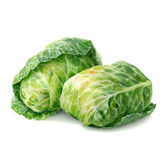Fototapeta premium Stylized watercolor Cabbage Rolls vector, modern artistic illustration with high-quality details on a pure white background.