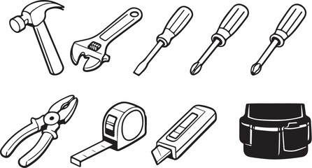 Obraz premium Screwdrivers And Fastening Tools eps