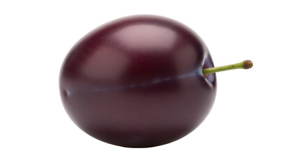 Isolated ripe plum fruit still life, sweet healthy nutritious raw food, fresh ingredient close-up