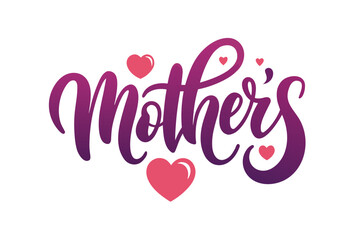 Mother's day greeting with hearts