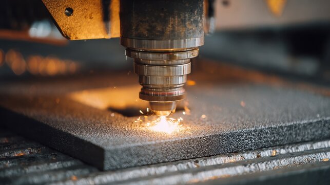 Closeup of plasma spray equipment depositing a tungsten carbide layer on cutting tools improving wear resistance and extending tool life