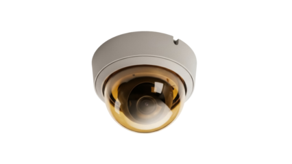 Isolated surveillance security camera with glass dome for video safety and protection