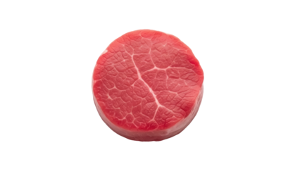 Isolated cut of beef, close-up view showing intramuscular fat, perfect for grilling steak dinner